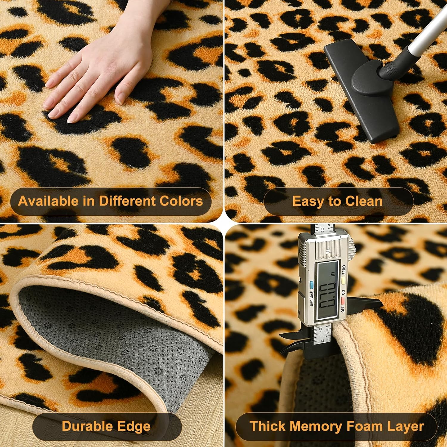 Amearea Soft Leopard Rugs for Bedroom Living Room, 4x6 Modern Cheetah Print Thickened Memory Foam Rug, Fluffy Indoor Washable Animal Rug Carpet for Kids Boys Girls Dorm Nursery Room Home Decor, Khaki - Image 5