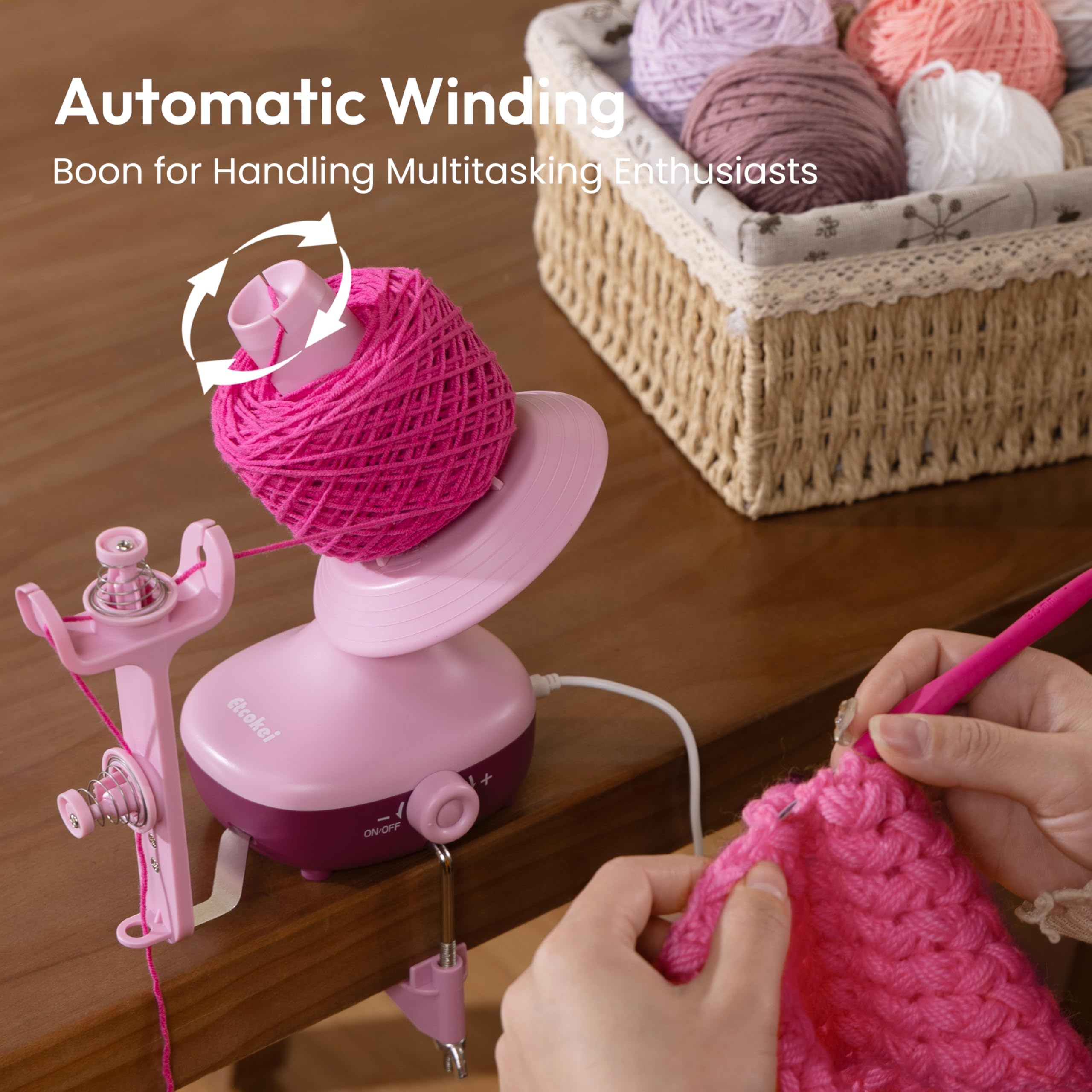 Bobinoir à Laine,Dévidoir Électrique pour Boules de Fil | Dévidoir Compact avec Tension Forte et Vitesse Variable, Rouleau Dévidoir Automatique pour Laine pour Crochetage