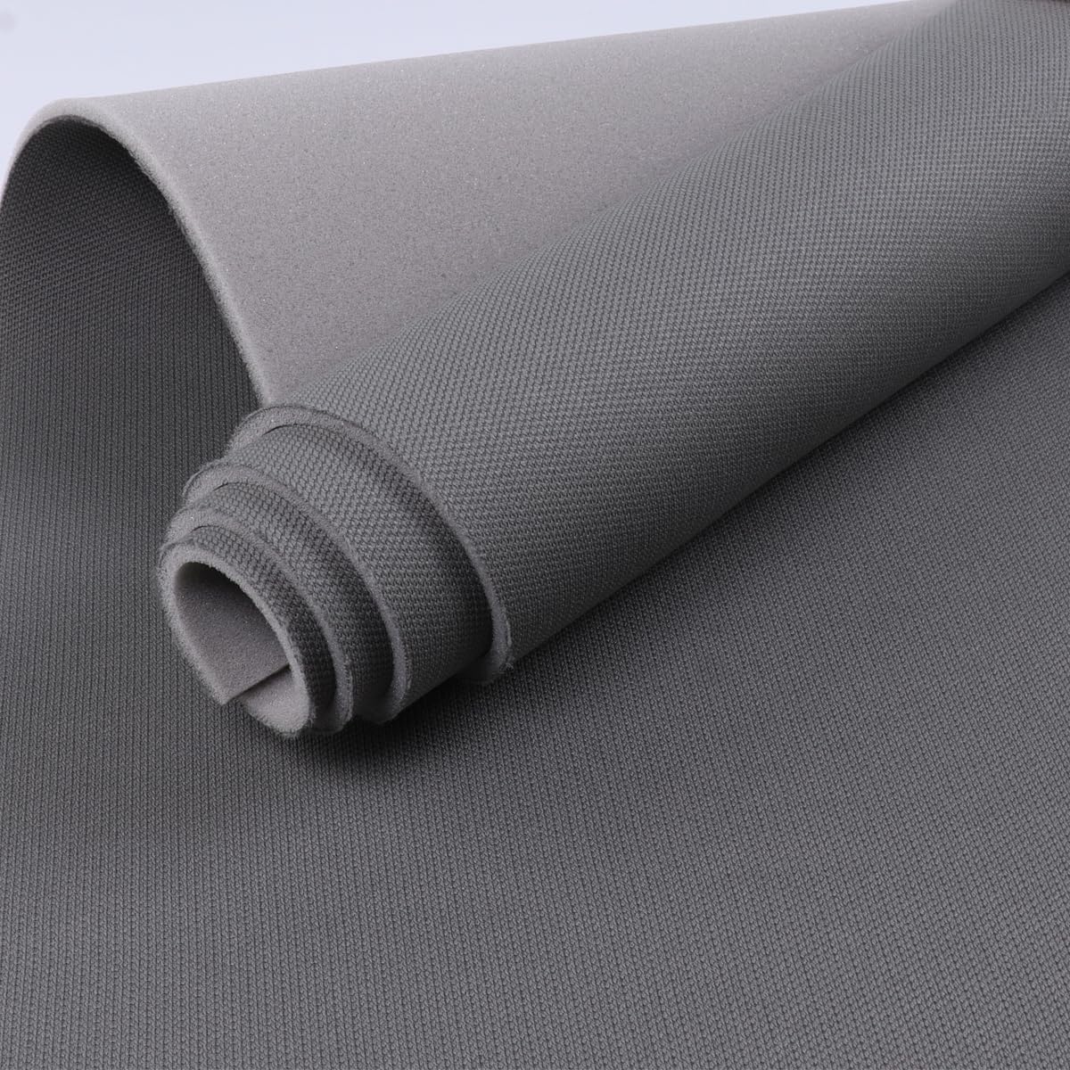 Headliner Fabric Mesh Type with 1/9" Foam Backing 60"×98" Flat Knit Automotive Headliner Fabric with 3mm Thickened Foam for Car Boat Home Replacement Repair 60" Wide, Dark Gray