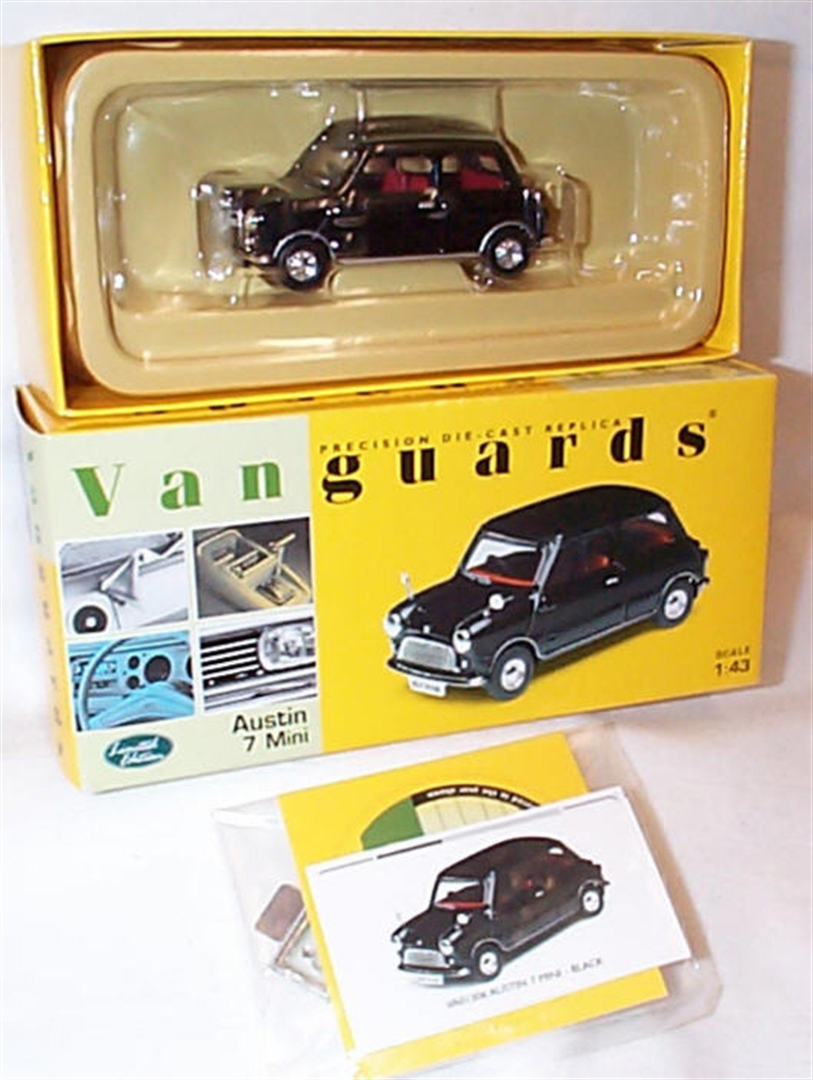 Corgi vanguards black austin 7 mini cooper car 1:43 scale diecast