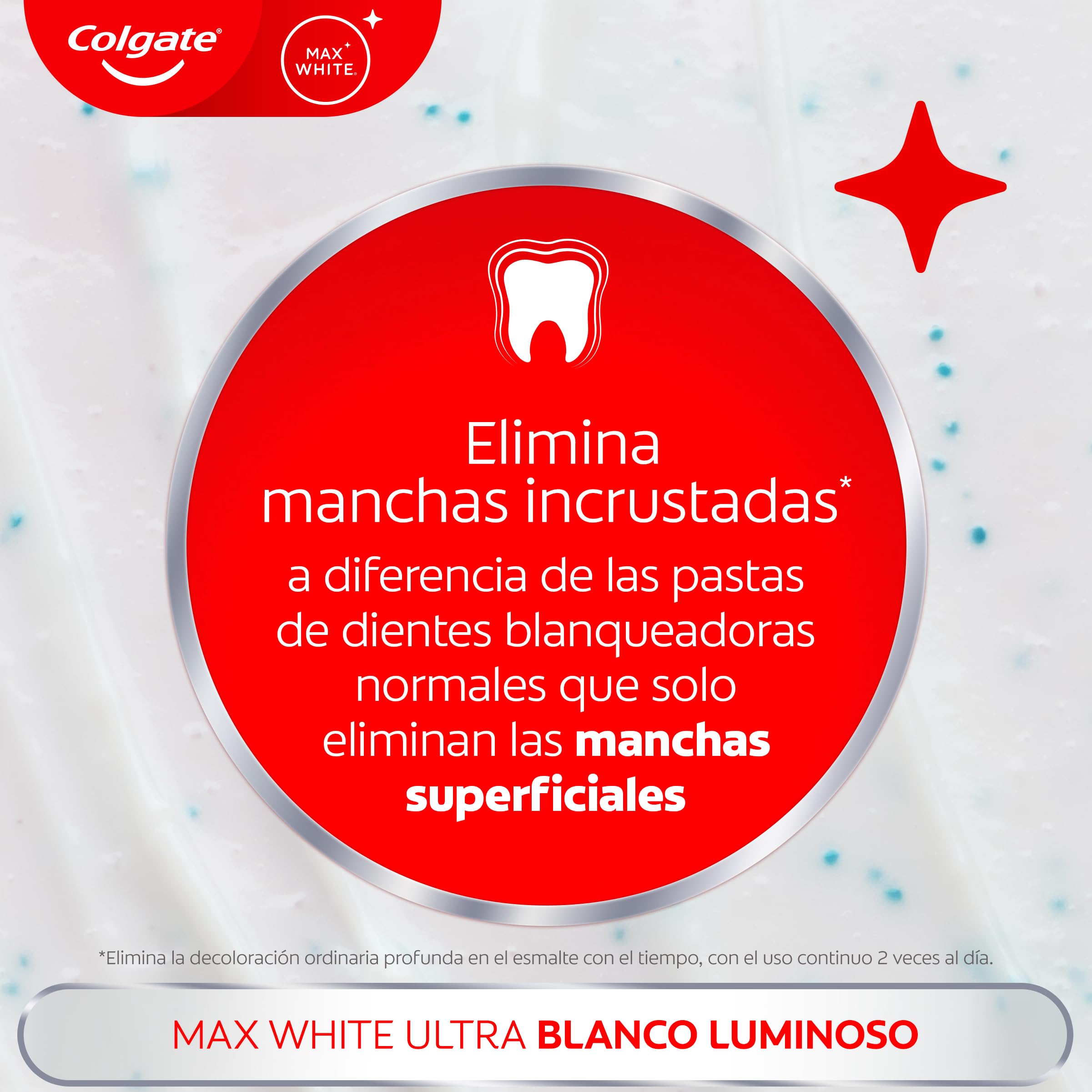 COLGATE Max White Ultra Active Foam Pasta de Dientes Blanqueadora con Flúor, 50ml, Dentífrico Blanqueador Seguro con el Esmalte, Elimina Manchas Profundas* — view 10