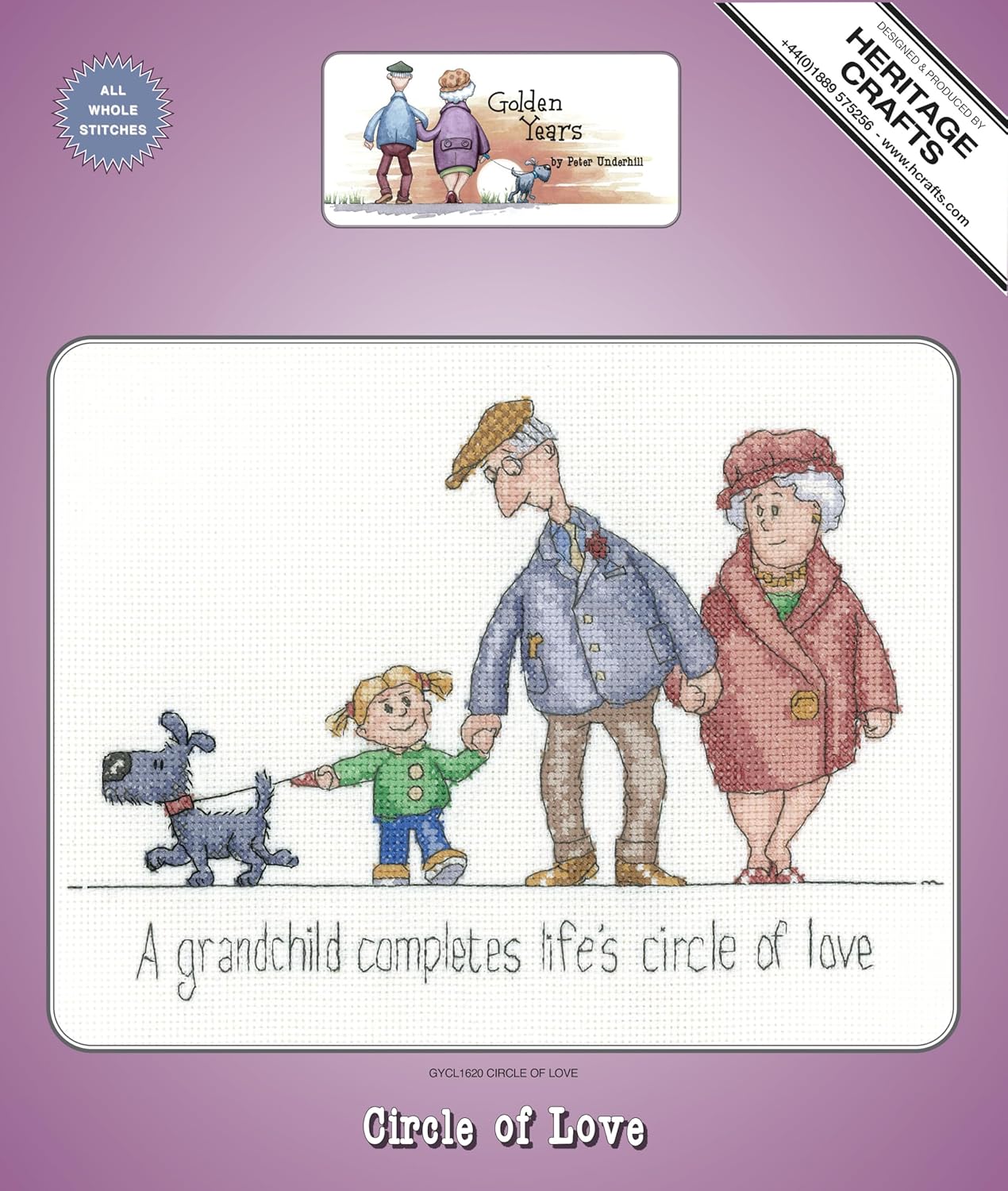 Heritage Counted Cross Stitch kit Aida Circle of Love, GYCL1620-A, 23x16cm, DIY