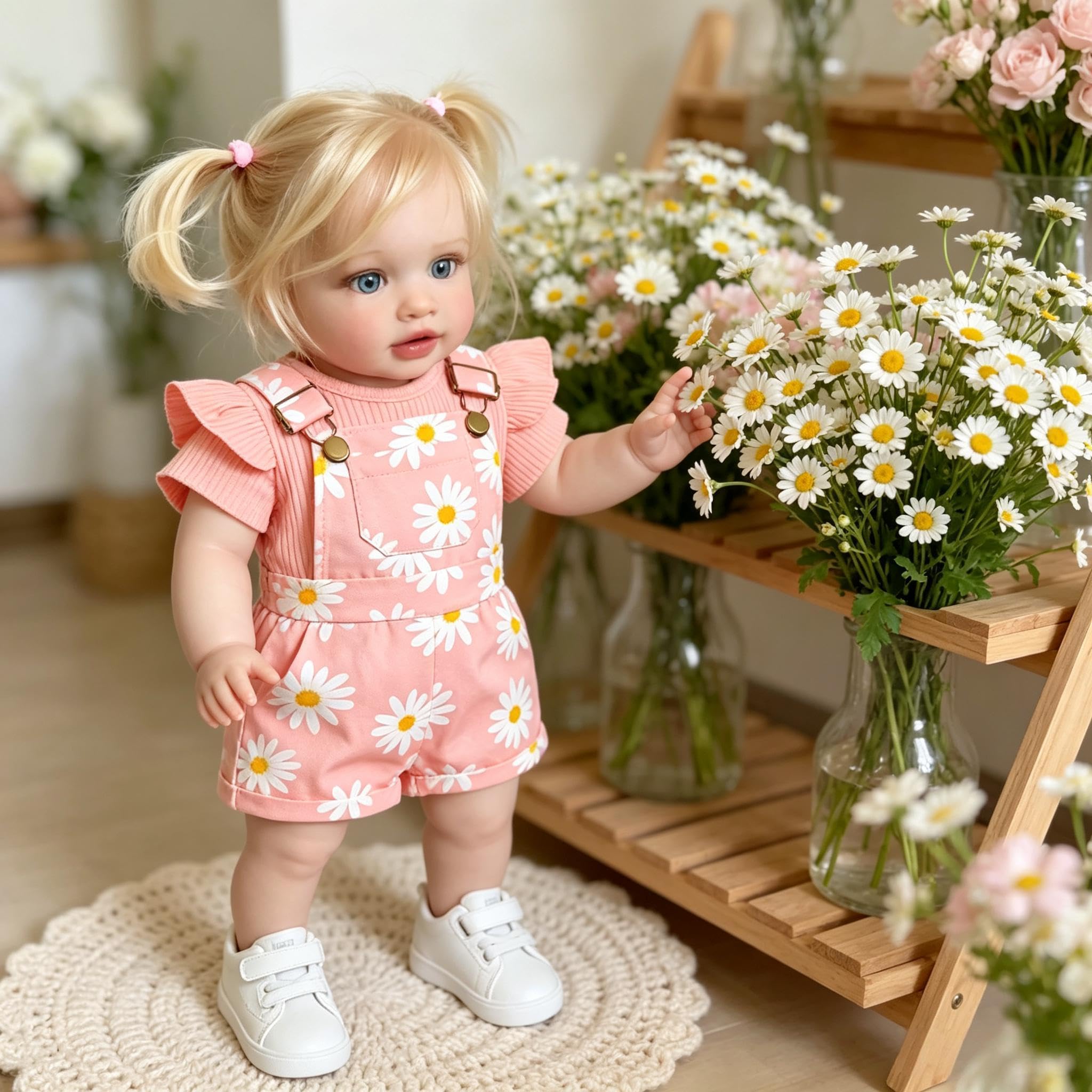 Lebensechte Reborn-Kleinkind-Puppen, blondes Mädchen, Pippa, 66 cm, große Größe, Reborn-Babypuppe, echtes Leben, Babypuppe, weiches Vinyl-Tuch, realistische Kleinkind-Puppe, Geschenk für