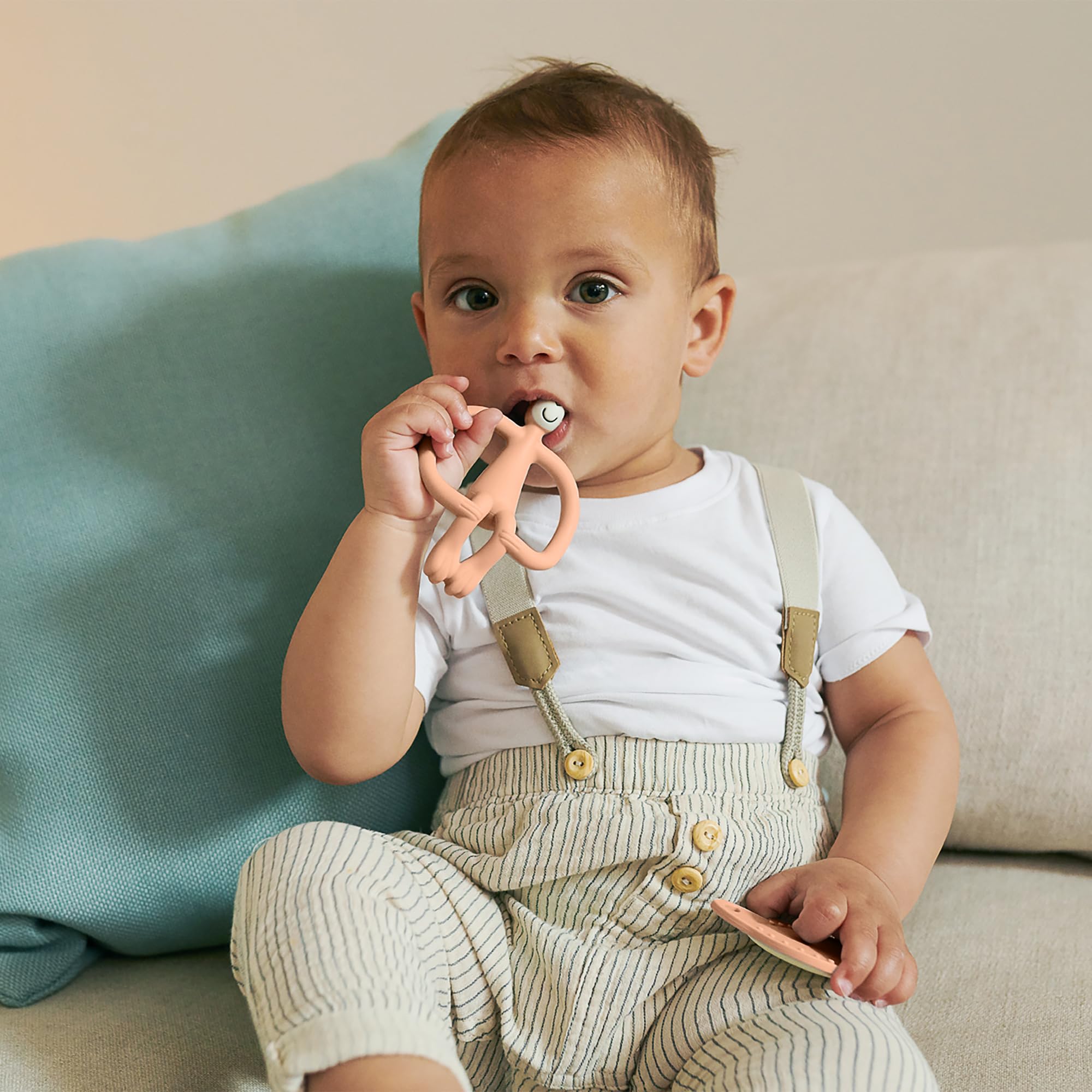 Matchstick Monkey, Antimicrobial Teething Starter Set, 1 Flat Face Teether, 1 Animal Teether, 2 Silicone Finger Toothbrushes - Image 4