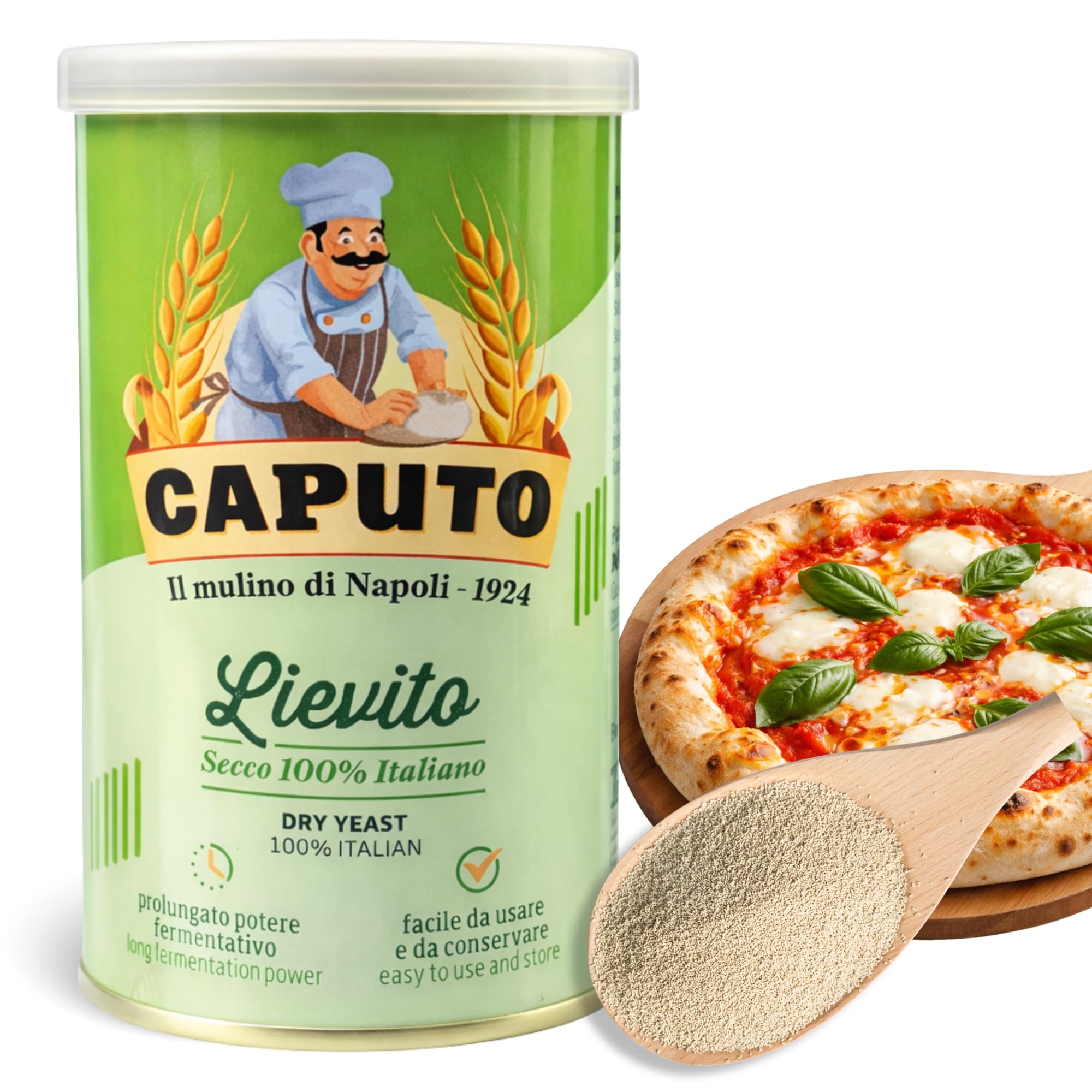 Levadura Seca 100% Italiana 100 gr para Pizzas, Panes y Masas Artesanales
