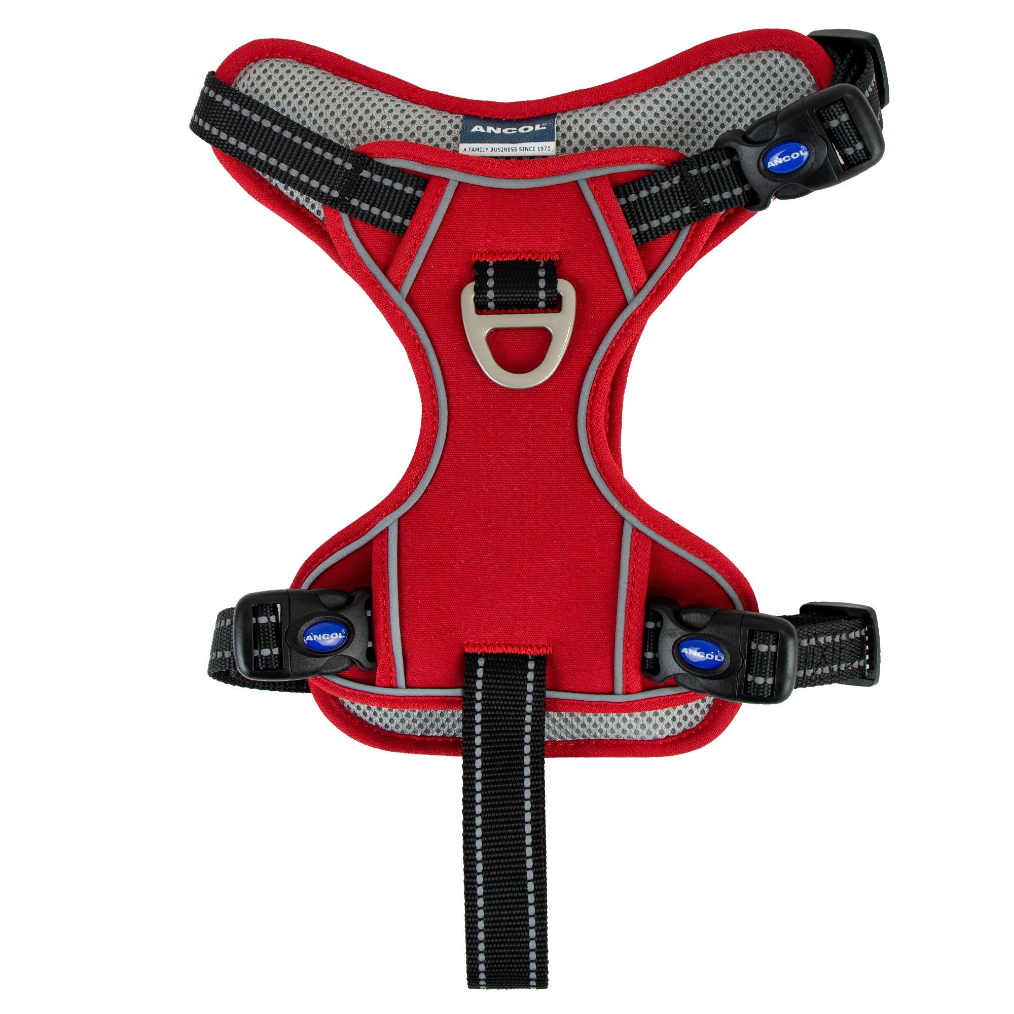 Ancol Viva Exercise and Travel Dog Harness in Red - Comfortable Pet Accessory with Padded Chest and 2 Leash Clips - Large 60-85cm - Image 2