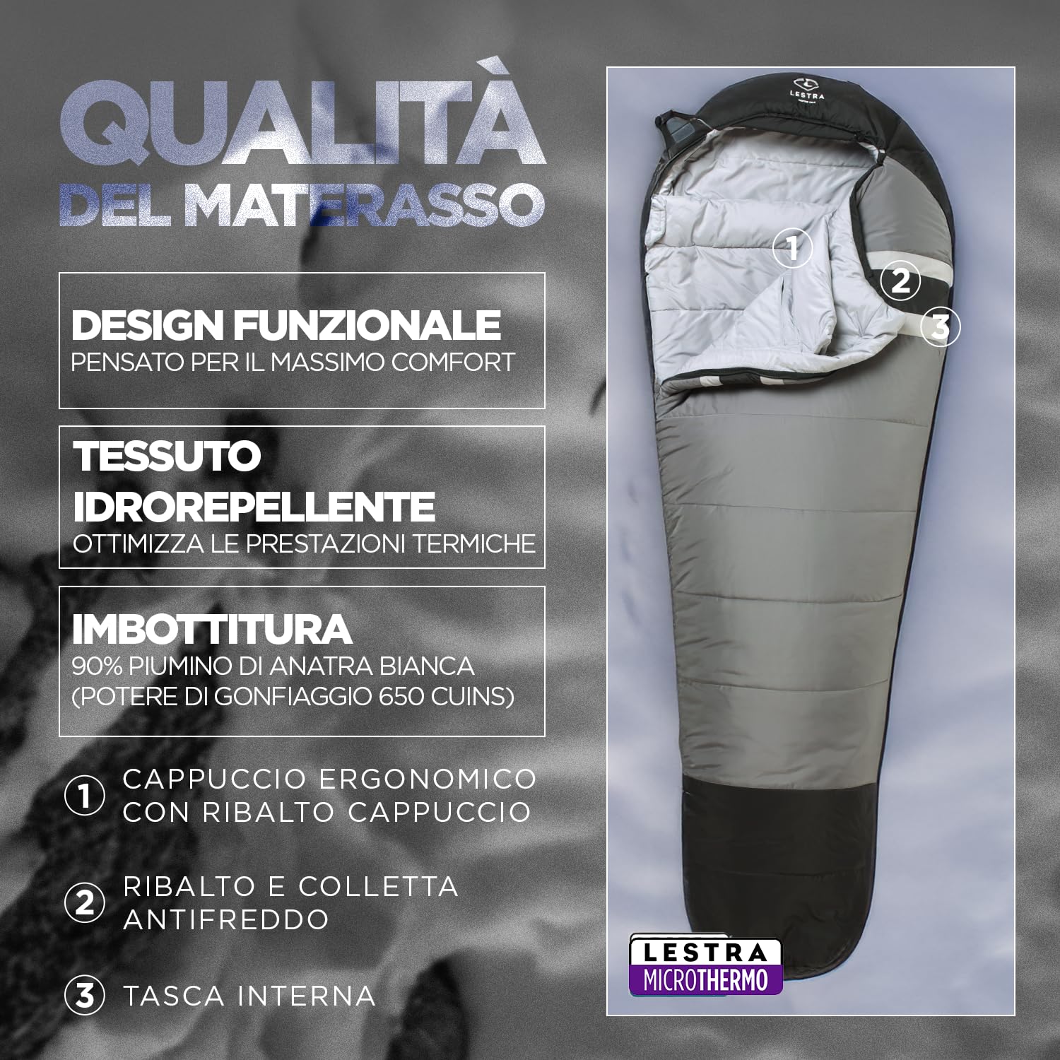 Lestra Sport - Greenland 200 — Sacco a Pelo Freddo Estremo — T° Limite Comfort -11 °C — Caldo & Confortevole — Adulto