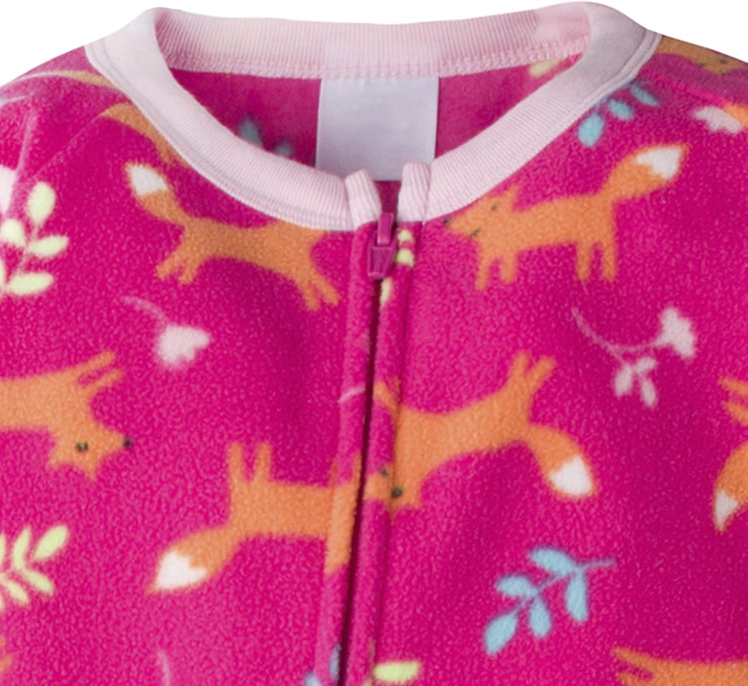 Gerber Baby Girls' Toddler Loose Fit Flame Resistant Fleece Footed Pajamas 2-Pack 6-9 Months Pink Fox
