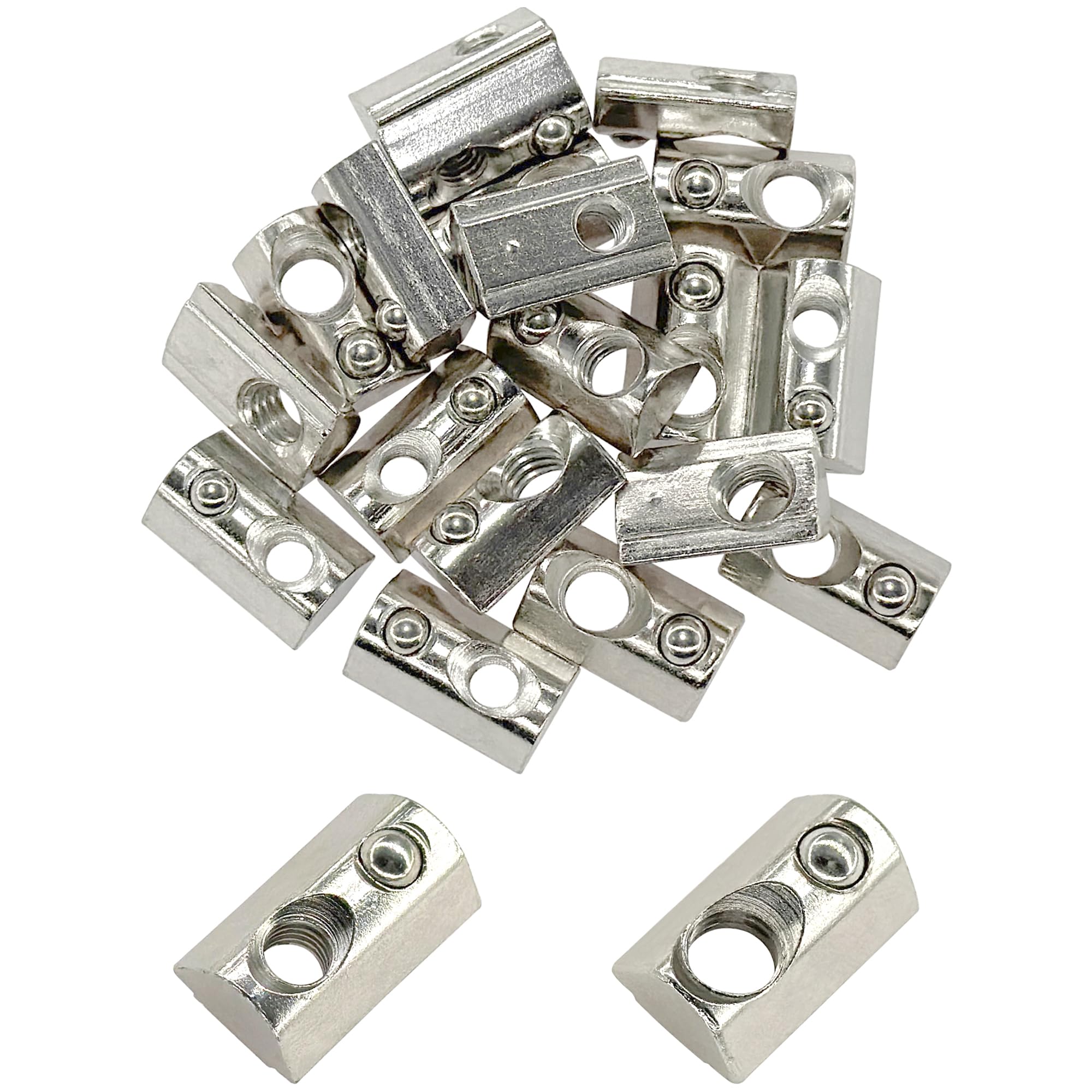 Sponsored Ad – 24 PCS Half Round T Slot Nuts with Roll-in Spring Ball for Disasembly of 4040 Series Aluminum Track