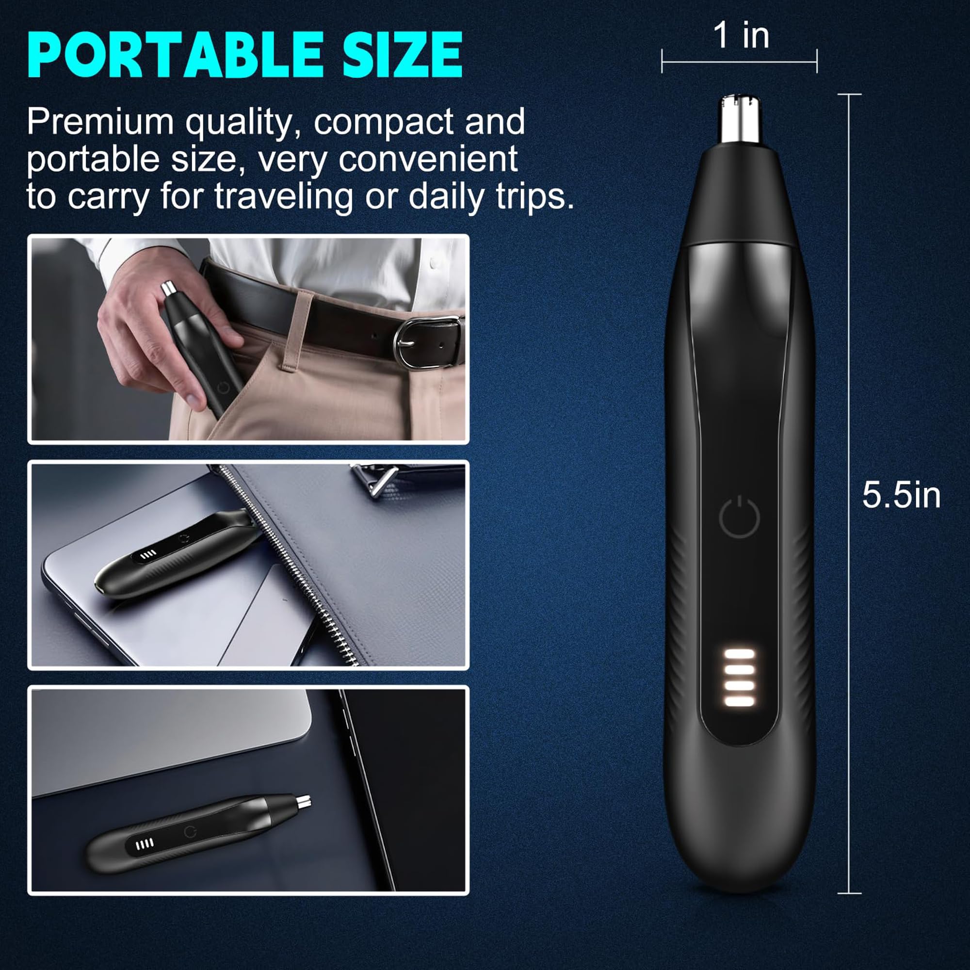 Nose Hair Trimmer for Men, Electric Nose Ear Eyebrow Facial Grooming Kit