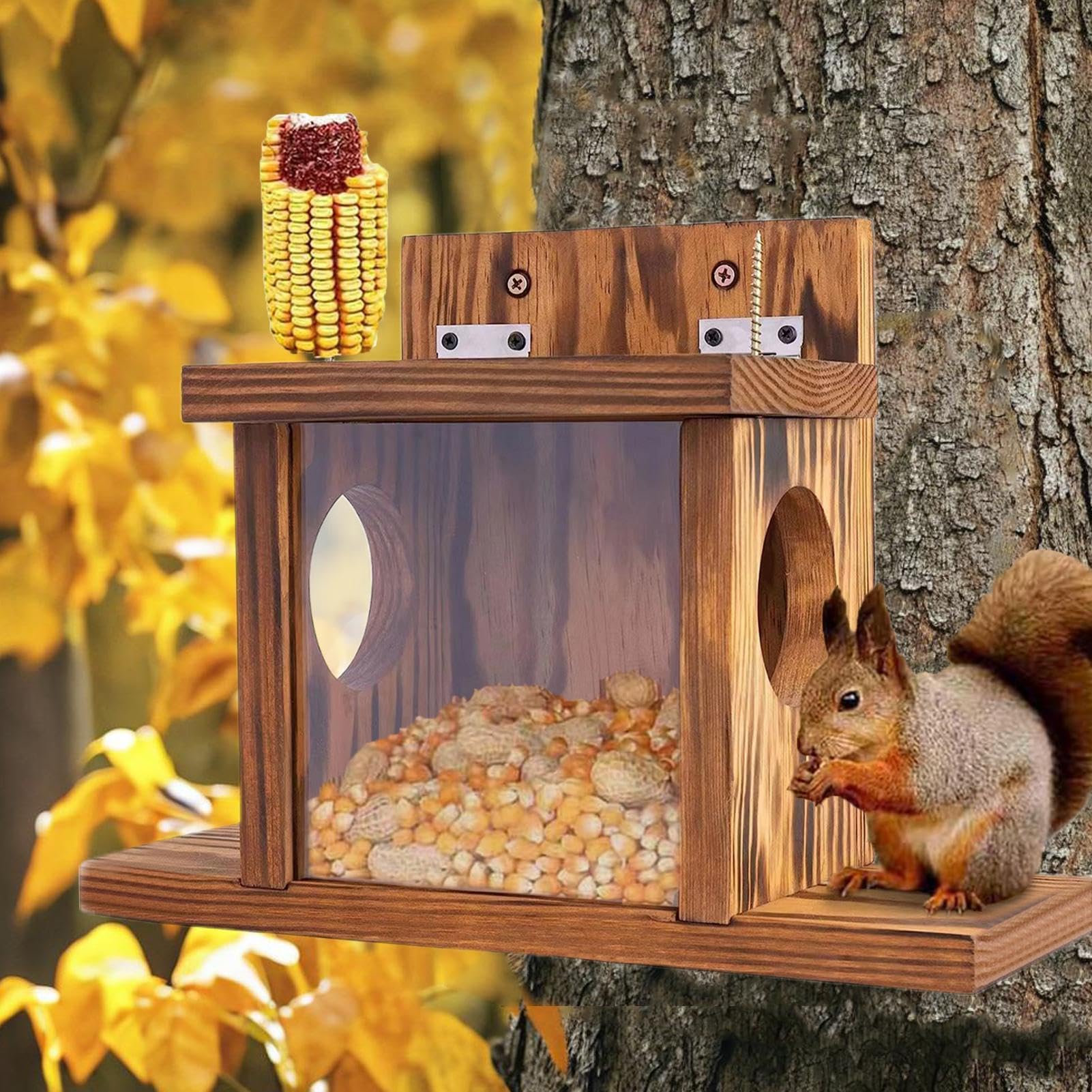 Eichhörnchen-Futterhäuschen für draußen,Eichhörnchen-Futterhaus - Chipmunk-Haus-Box,Streifenhörnchen-Futterstation, Streifenhörnchen-Futterhaus, Gartendekoration für draußen und Garten