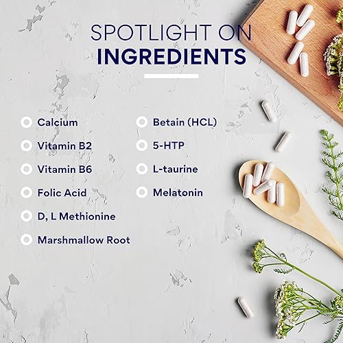 Miniatura 6 de Research Verified Alivio de reflujo ácido - Alivia los problemas gastrointestinales - Melatonina, 5-HTP, raíz de malvavisco - 60 cápsulas - Vegano