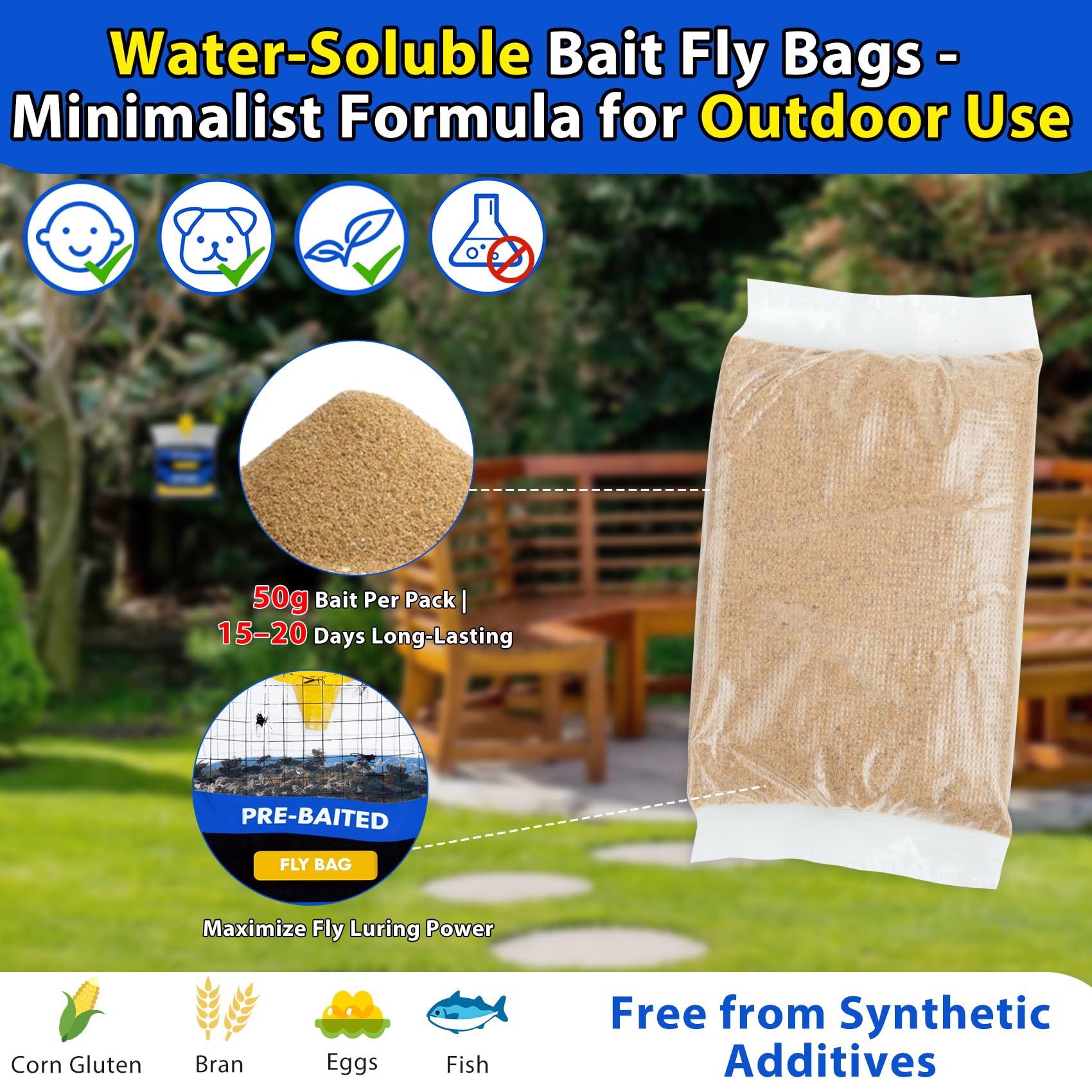 Big Fly Traps Bags - Paquete de 4 trampas desechables para moscas para todos los insectos, mosquitos, insectos, repelente de insectos colgantes al aire libre