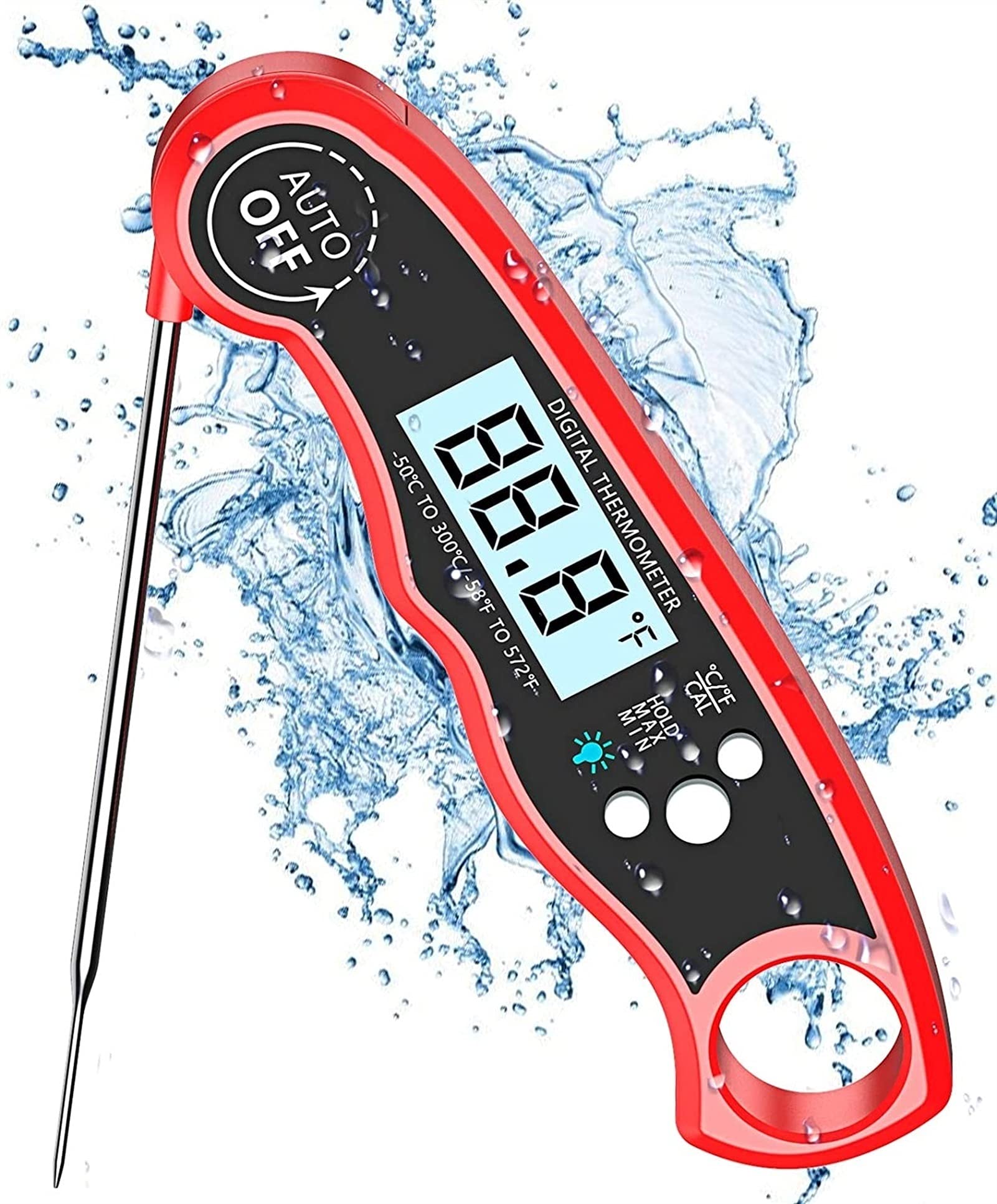 XMING Termometry mięsa, 2S natychmiastowe odczytywanie termometru gotowania z 4,7 "długą sondę, podświetlenie LCD, dla oleju głębokiego smażenia GRILL Mleko z grillem