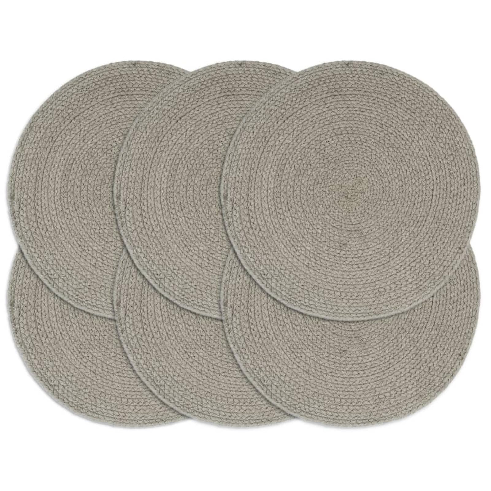 Mantel Individual 6 Unidades Liso Redondo algodón Gris 38 cm manteles Individuales Lavables salvamanteles Individuales Antimanchas