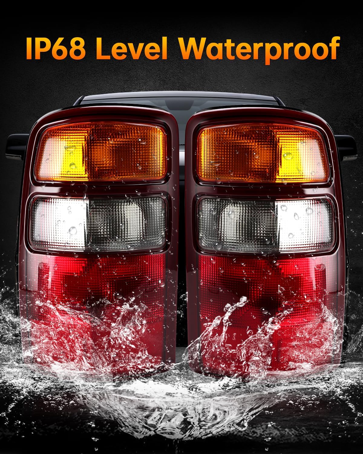 OKLPF Rear Brake Tail Lights Compatible With 2000-2006 Chevy Tahoe Suburban GMC Yukon Yukon XL 1500 2500,Replace Red Edge Taillights Assembly,Not Included Bulbs,Driver and Passenger Side