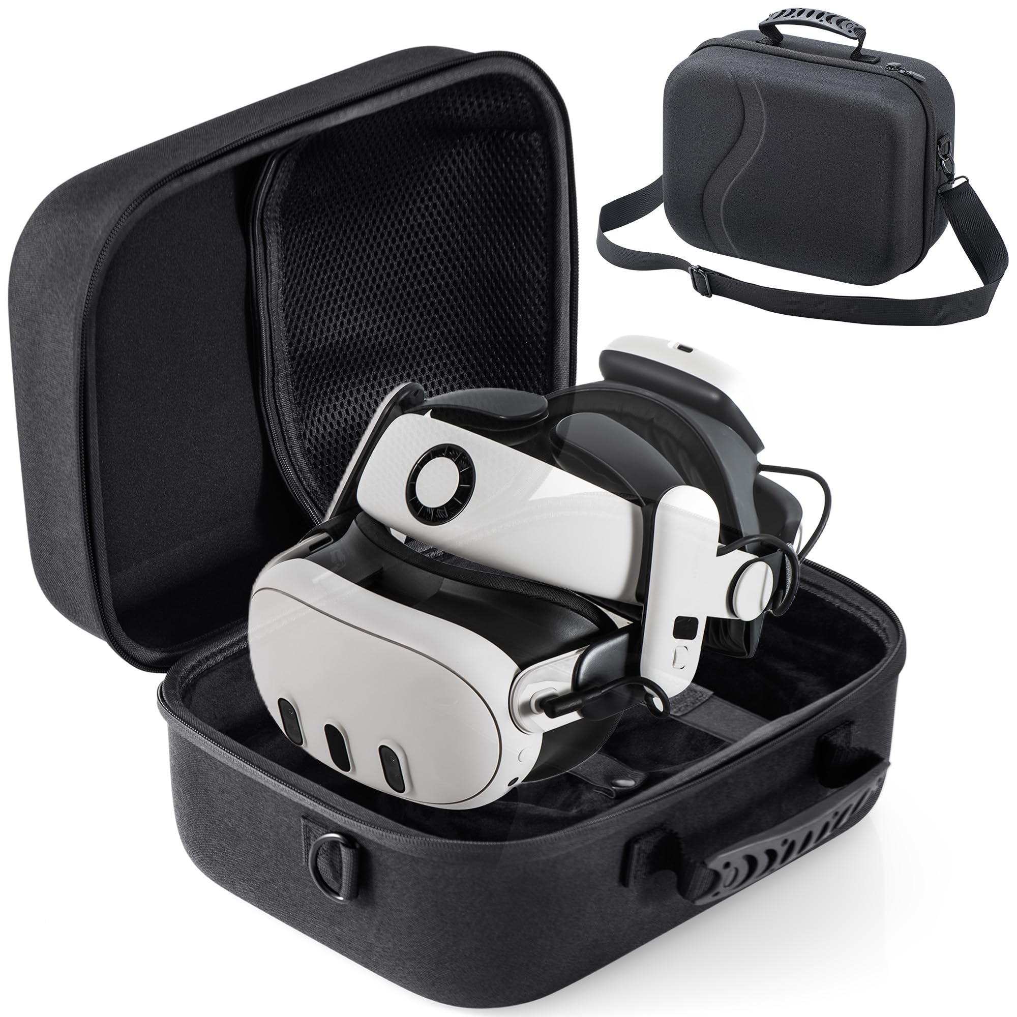 STARTRC GAMES Große Tasche für Meta Quest 3, Reisen Lagerung Tragetasche Kompatibel mit BOBOVR S3 Pro Akku Elite Strap und Anderem Zubehör, Hartschalen Tasche für Reisen und Aufbewahrung
