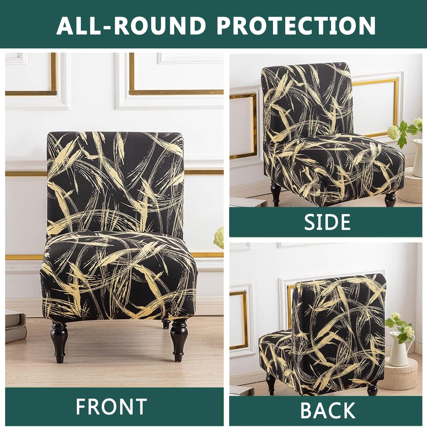 Coprisedie Elasticizzato Jacquard - Fodera Rimovibile Per Sedia Con Schienale, Lago Blu - Foto 6