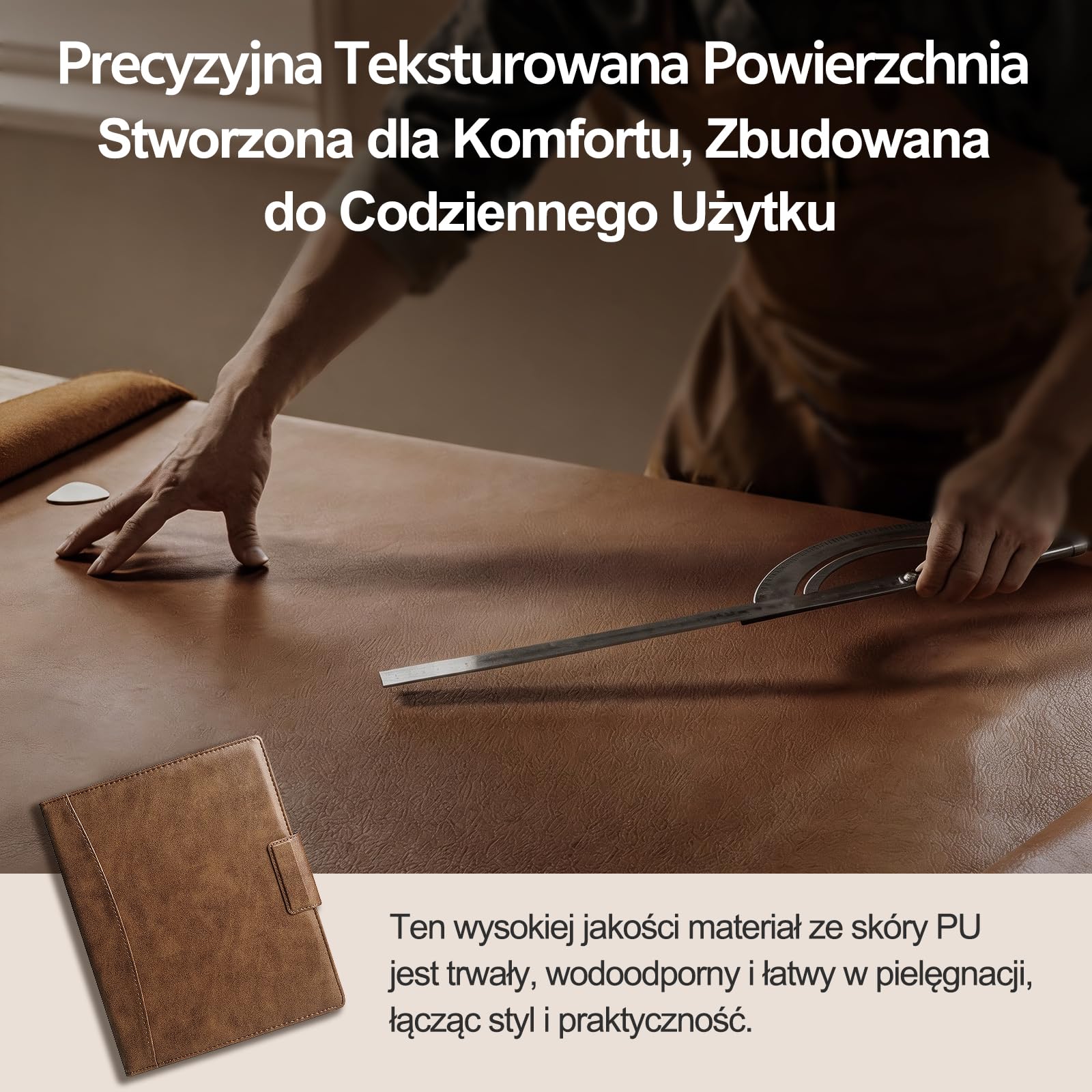 ZSPEED Etui ze Skóry PU na Tablet Remarkable 2 10,3 Cala (2020) - Etui Ochronne z Klapką i Uchwytem na Długopis, Zintegrowana Przegródka na Karty, Magnetyczne Mocowanie (Brązowe)