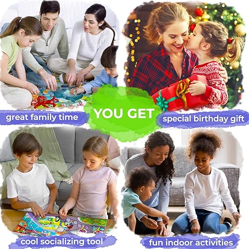 Miniatura 6 de QUOKKA Rompecabezas de suelo para niños de 8 a 10 años  3 x 150 piezas para niños de 4 a 6 años  Juguete para aprender océano, animales y vehículos