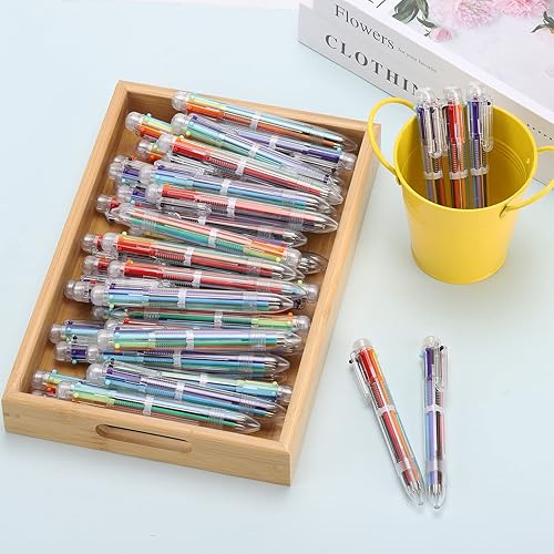 Miniatura 7 de 50 bolígrafos retráctiles 6 en 1 para oficina, suministros escolares, estudiantes, niños (0.5mm0.020")