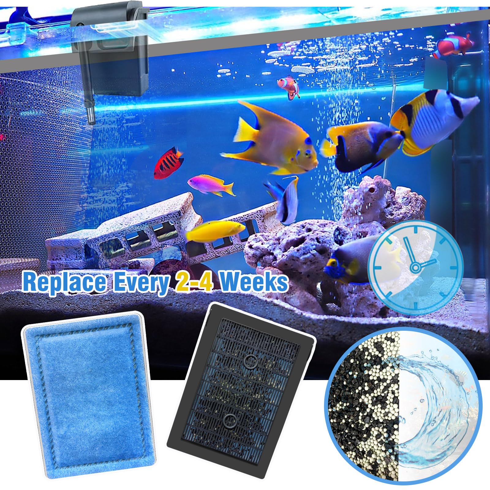 Lot de 12 cartouches de rechange pour filtres d'aquarium Marineland Rite-Size B et Aqua-Tech EZ-Change #2, compatibles avec les filtres d'alimentation Aqua-Tech 10-20 et les filtres