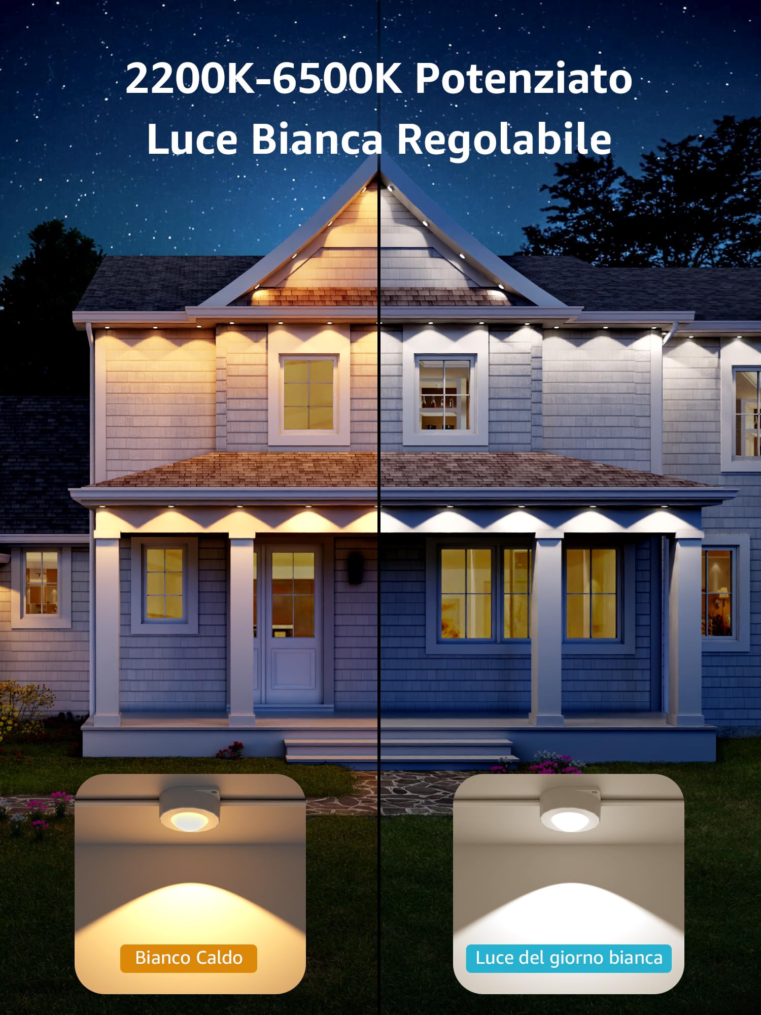 Lepro E1 AI Luci Natale Esterno 30m,60 LED RGBIC & Luce Bianca | Decorazioni Natalizie Compatibile con Alexa/Google Home,Tema AI per Luci Natale,Progettista Illuminazione AI Personalizzato