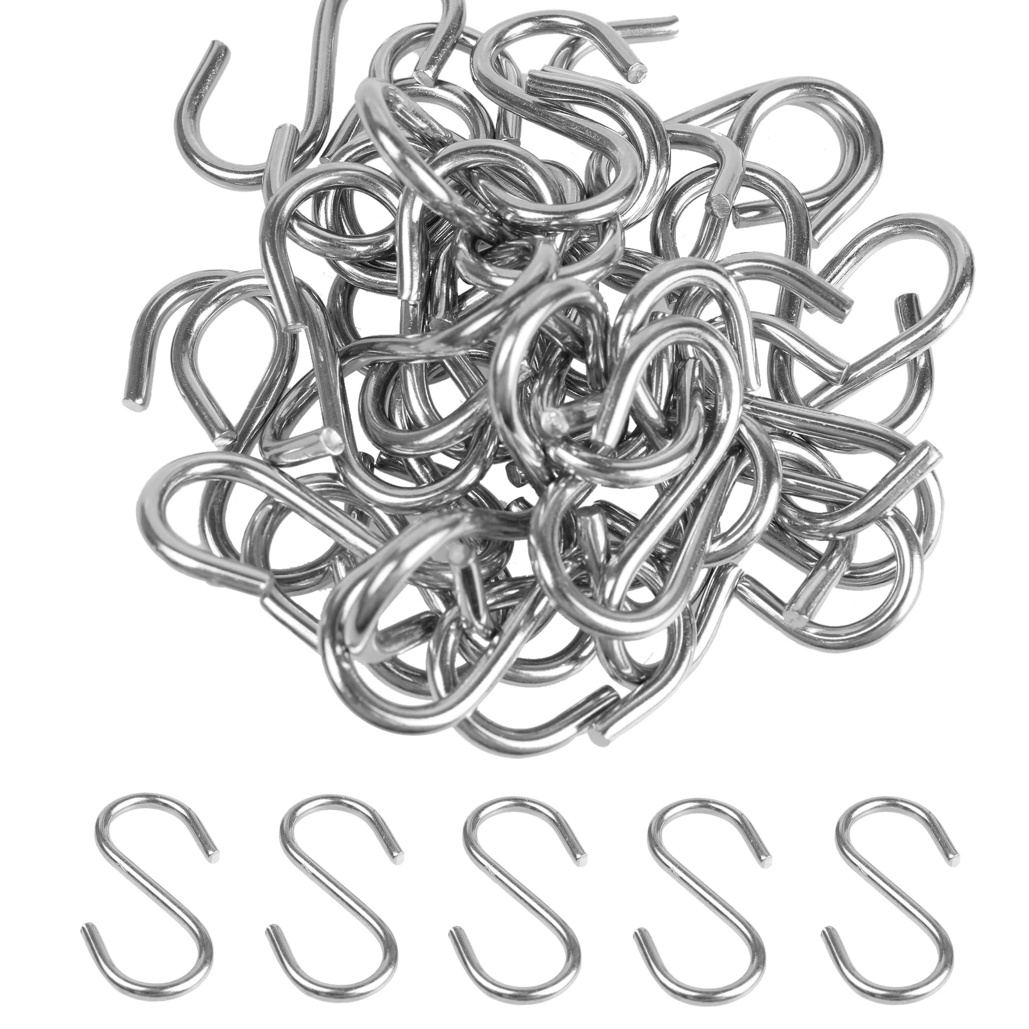 48 Stainless Steel S Hooks - Heavy Duty Hanging Hooks -1 48 Stainless Steel S Hooks - Heavy Duty Hanging Hooks -1