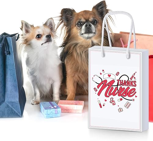 Miniatura 7 de Outus 12 bolsas de regalo para enfermeras, bolsas de regalo de agradecimiento para enfermeras, bolsas de regalo de semana de enfermeras con asa para