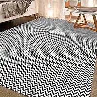 Tapete Sala Antiderrapante 1,40m x 2,50m Zig Zag (Preto)