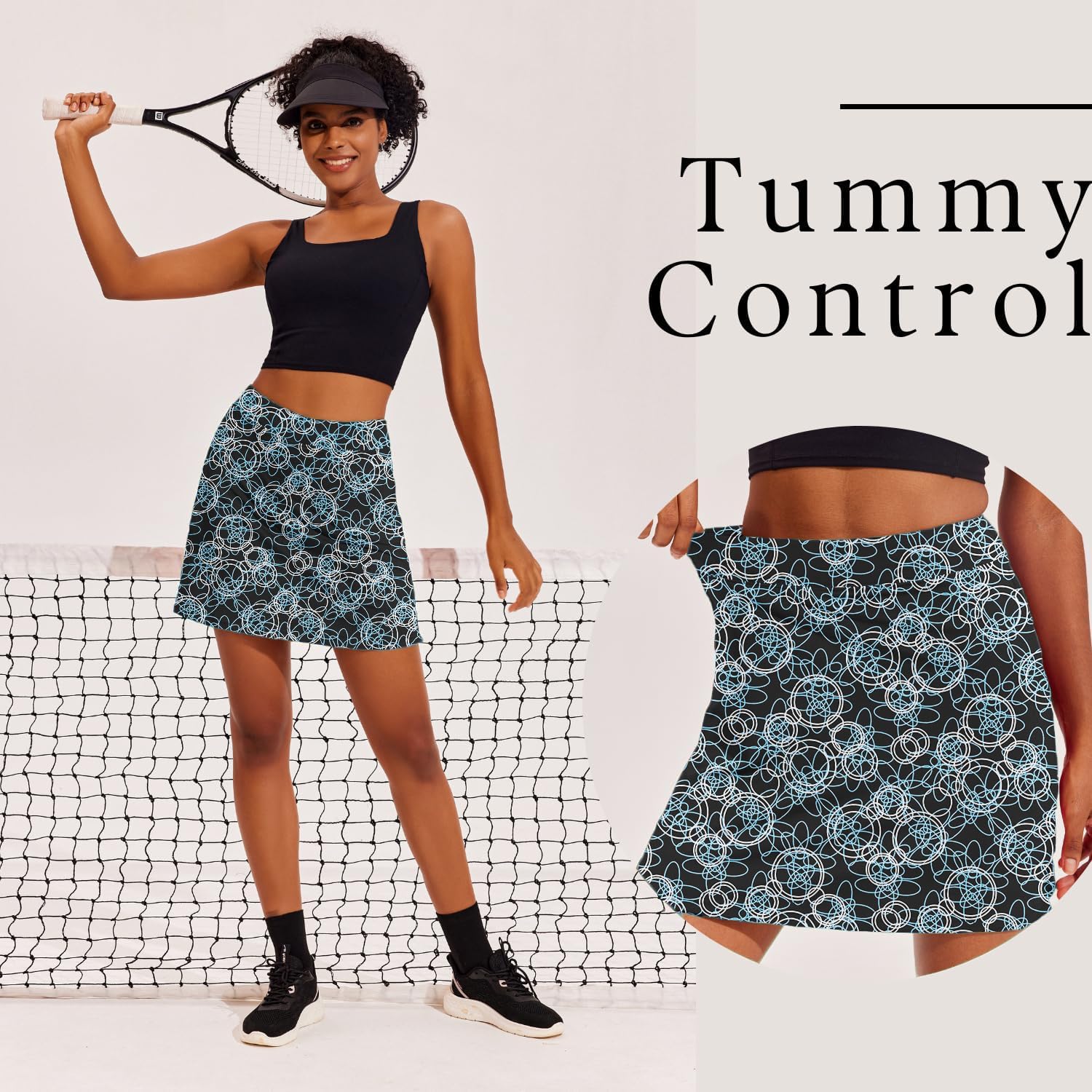 Ekouaer 16“ Golf Skorts for Woman with Inner Pockets Silicone Grippers Tennis Skirt Quick Dry Athletic Pickleball Skort - Image 4