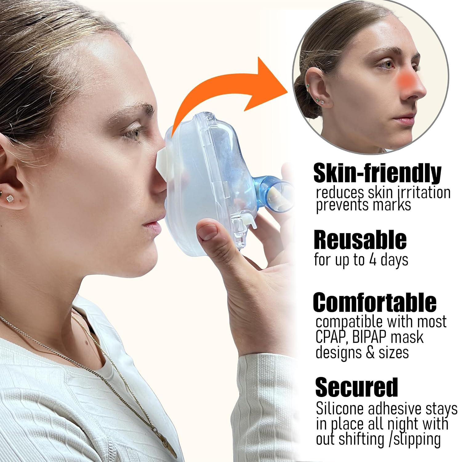 Acanthus - 15 Pack CPAP Nose Bridge Protectors - Silicone CPAP Mask Cushion for Nasal Skin Protection - Reusable Latex-Free - CPAP Accessories Mask Liner - Pack of 15