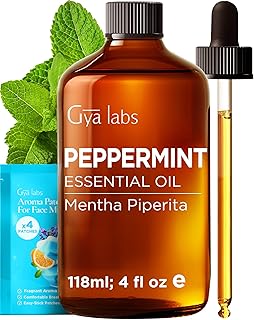 Gya Labs Peppermint Essential Oil - 4 Fl Oz - for Hair, Skin, Diffuser, Aromatherapy & DIY Candle Making Scent