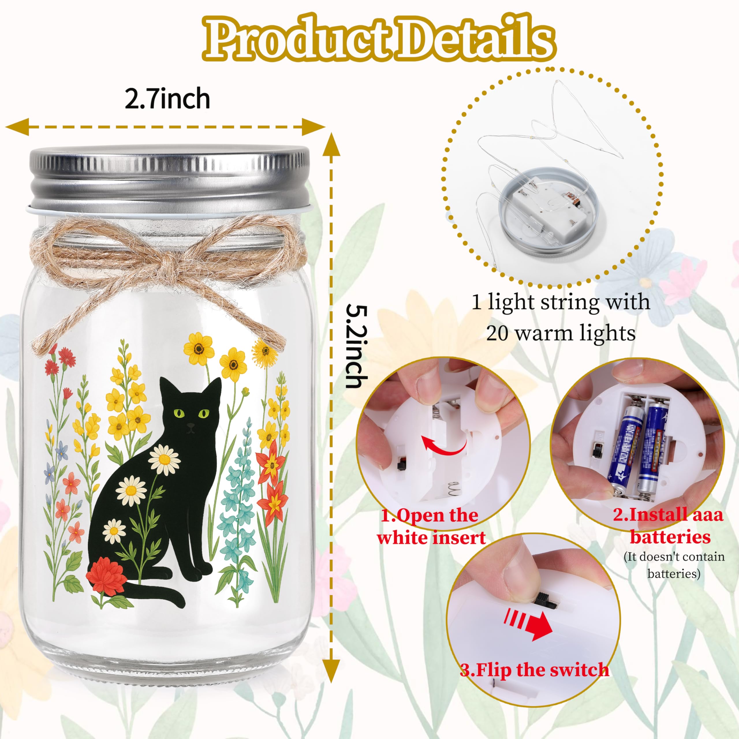 JoycuFF Gifts for Cat Lovers Cat Lover Gifts for Women Christmas Birthday Black Cats Gift