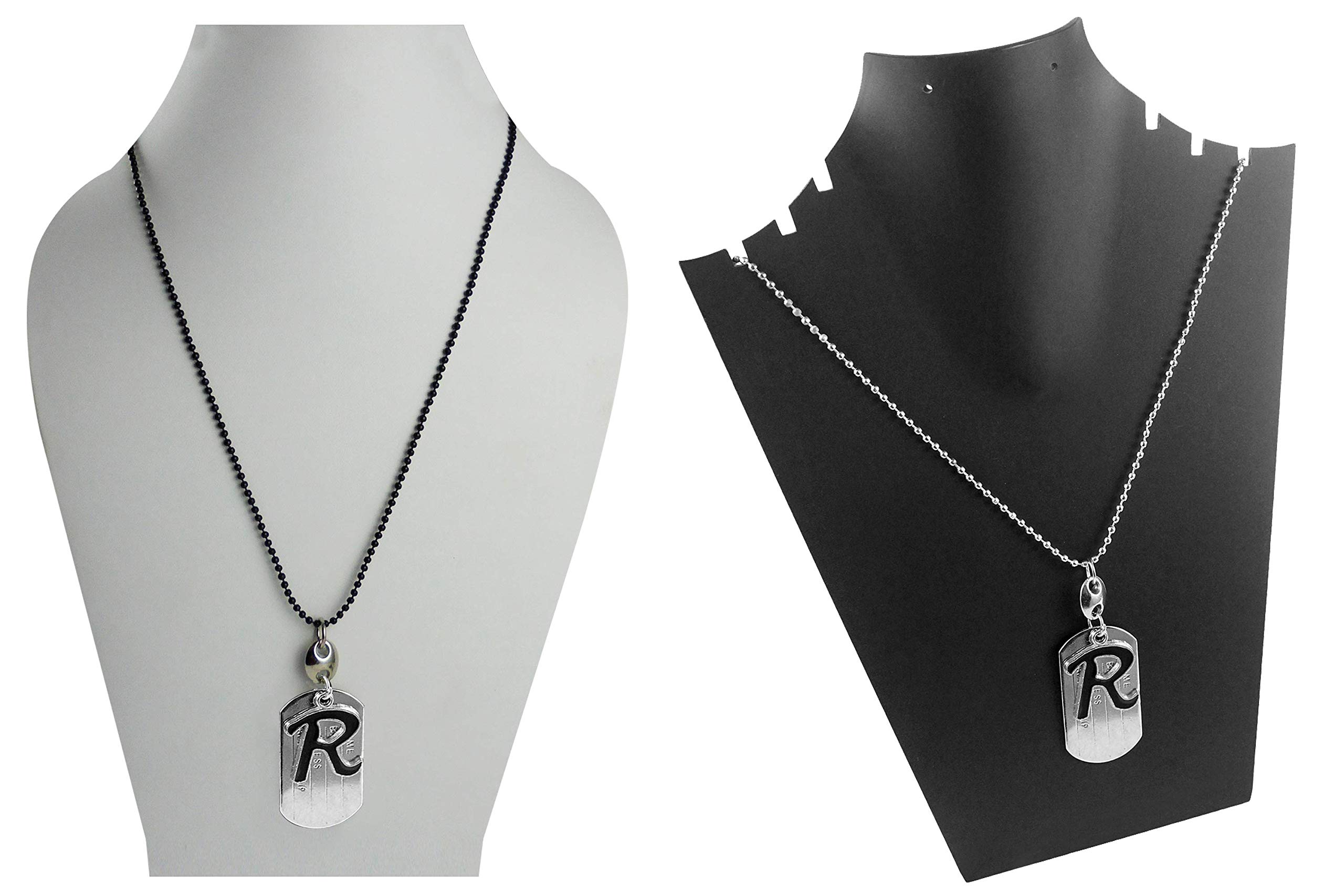 eshoppee R Name Plate Locket with Dog tag for Men and Women Set of 2 pcs (B01LZ3X2P9) Amazon Price History, Amazon Price Tracker