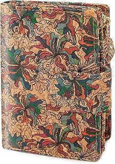 Veganes Portemonnaie aus Kork, Geldbörse Damen klein mit RFID-Schutz Vielen Fächer Vegan Geschenk