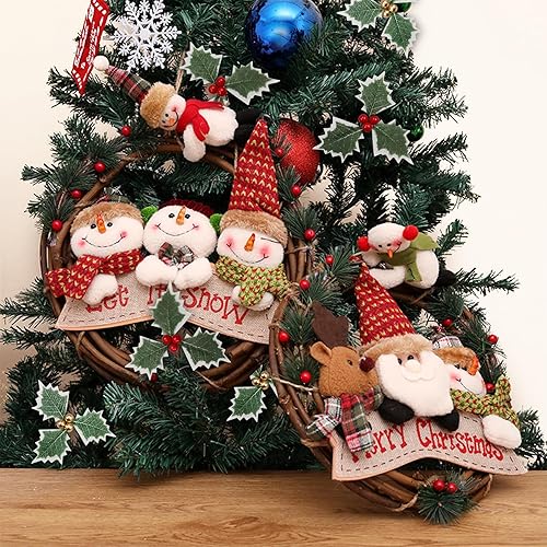 Miniatura 6 de Lorigun 30 bayas artificiales de acebo, bayas falsas con hojas verdes, flores de bayas artificiales para decoración de Navidad, tallos de bayas