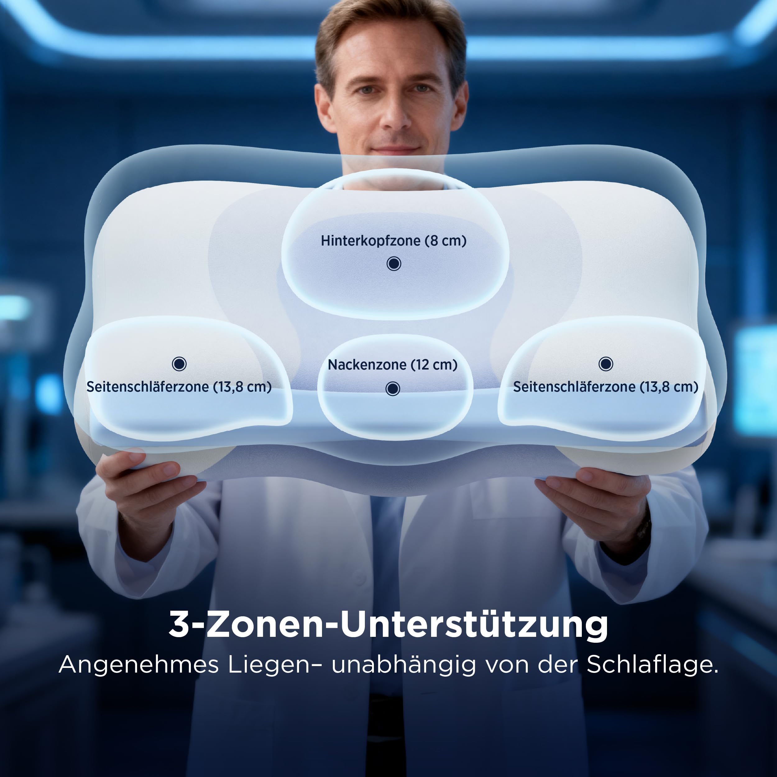 BEDSURE Orthopädisches Nackenkissen Memory Foam - 66x38 cm Seitenschläfer | Dual-Core-Stützkern,3‑Zonen‑Unterstützung,Nackenentlastung,atmungsaktiv, waschbar, OEKO‑TEX