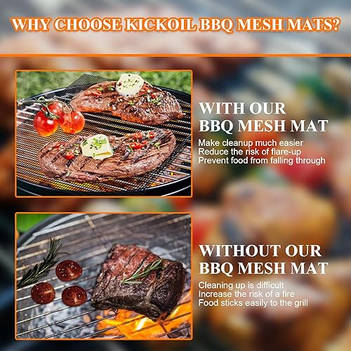 Miniatura 3 de Juego de 5 alfombrillas de malla para parrilla, accesorios reutilizables antiadherentes para verduras, pescado, parrilla, hojas para ahumar al aire