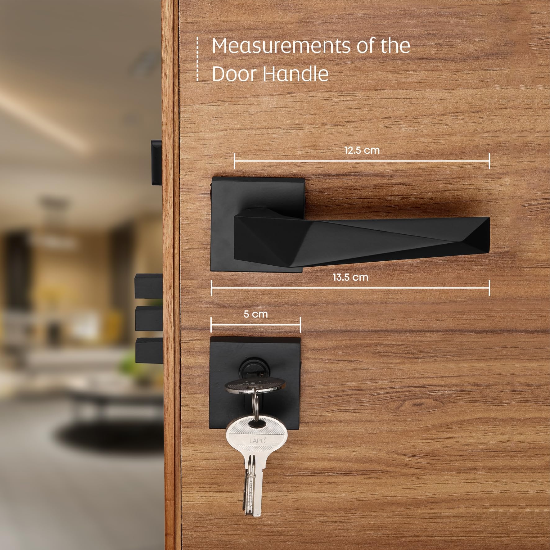 Lapo Premium Mortise Lock Set - 3 Brass Keys -9