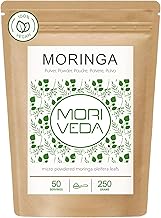 Moringa Powder 250g - Vegan & Gluten Free - Oleifer Leaf Powder Contains Vitamins, Proteins, Amino Acids, Micronutrients with Highest Bioavailability - from MoriVeda - 1 x 250g