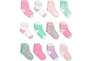 12 Pairs of Socks for Girls, Ages 2 to 8