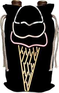 3dRose Ice Cream - Neon-like Ice Cream Cone - Wine Bag (wbg_901_1)