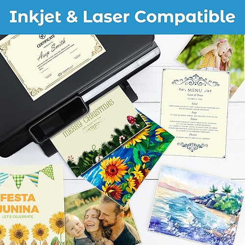 Miniatura 3 de Papel de cartulina de color crema, 100 hojas Ohuhu 8.5" x 11" Pesado 80lb Cartulina de cubierta para manualidades y fabricación de tarjetas de