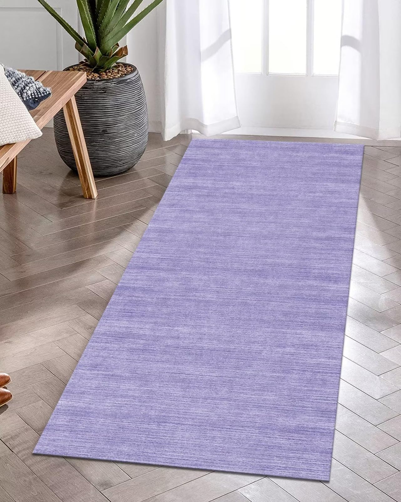 Bieżnik dywanowy długi do przedpokoju, antypoślizgowy dywan maty, chodnik kuchenny, 80 x 300 cm, fioletowy, abstrakcyjny dywan na korytarz, można prać, sprzedawany na metry, do salonu, sypialni,