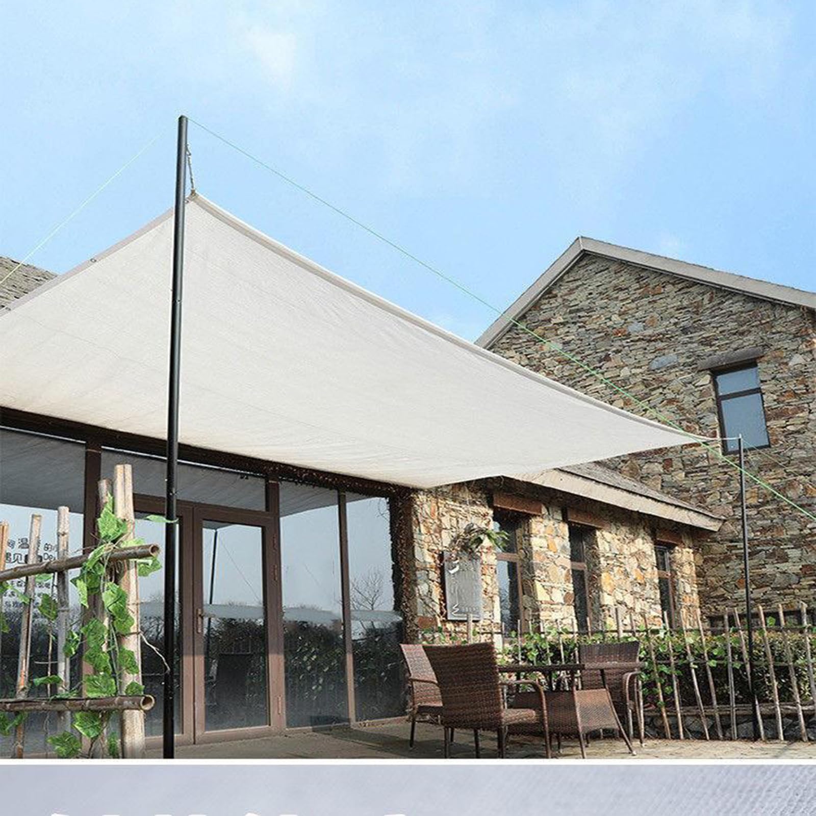 Panno 55% e con occhielli per esterni, per veranda e serre da cortile, permeabile all'acqua e all'aria (3 x 6 m)