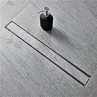 Vista 13 de Neodrain Drenaje de ducha lineal de 32 pulgadas con rejilla de inserción de azulejos, desagüe de suelo de ducha rectangular de acero inoxidable