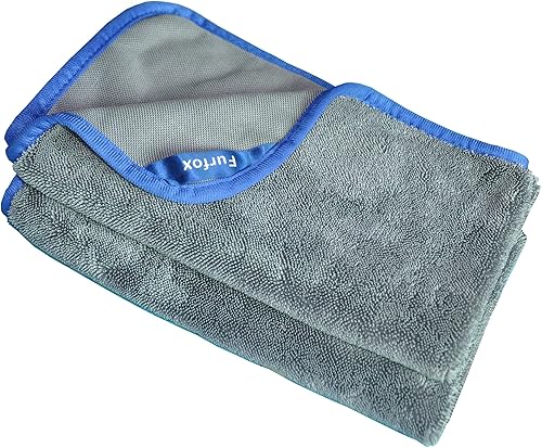 Furfox Toalla de secado para automóvil, paquete de 2 toallas grandes de 21.16 ozm, sin pelusas, secado rápido, toallas grandes para automóvil (19.7
