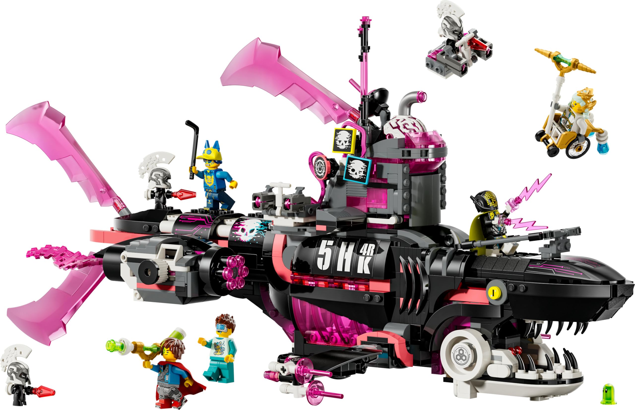 LEGO DREAMZzz Albtraumhai-U-Boot - Modulares Set mit 2 Baumöglichkeiten, 2 abnehmbaren Fluggeräten und 5 Minifiguren, inkl. Mateo und Astrid - Geschenk für Mädchen und Jungen ab 9 Jahren - 71500