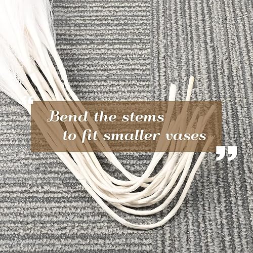 Miniatura 3 de U-LIAN 12 piezas de hierba de las pampas sintética blanca de 24 pulgadas, regalo para el día de San Valentín, decoración de hierba de pompas